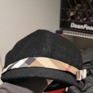 Burberry Black Hat with Checkered Band